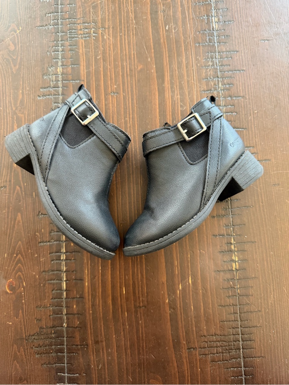 OshKosh B'gosh Black Girls Ankle Boots with Buckle